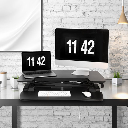 Flexispot 32"Width Desk Converter with Removable Keyboard Tray Wayfair